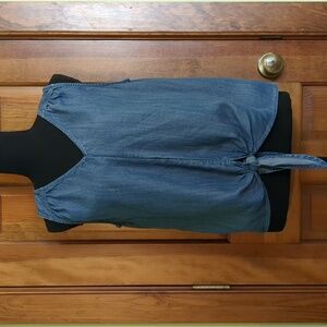 LOFT Blue Denim Shorty Top